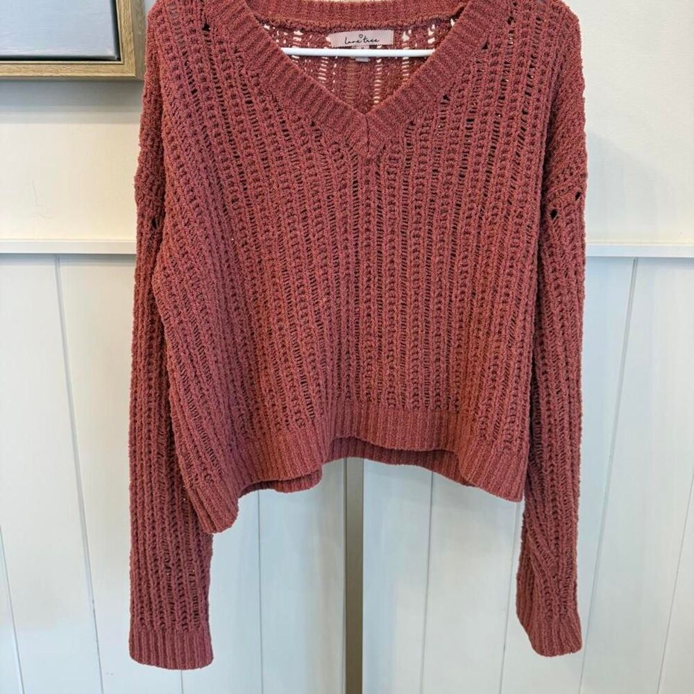 Love-tree Women's Pink and Burgundy Jumper